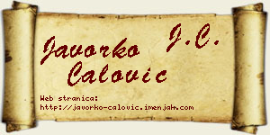 Javorko Ćalović vizit kartica